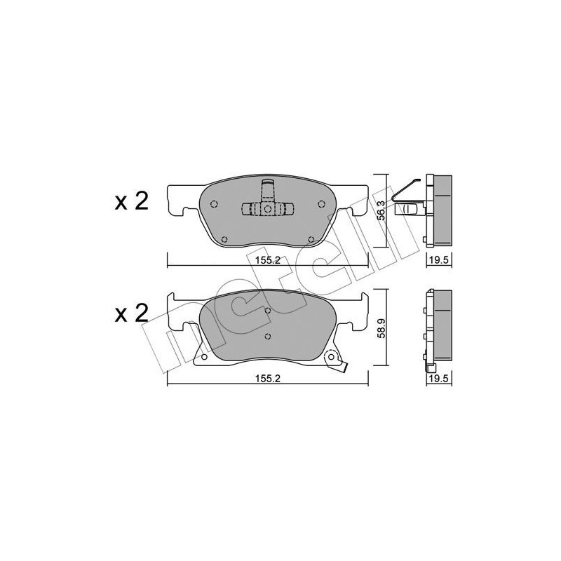 METELLI 22-1114-0 Brzdové destičky Přední pro