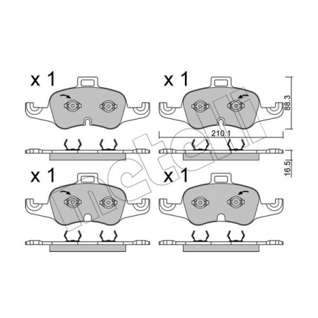 METELLI 22-1127-1 Pastillas de freno Delantero para