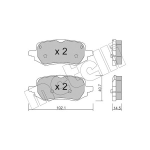 METELLI 22-1248-0 Pastillas de freno Trasero para