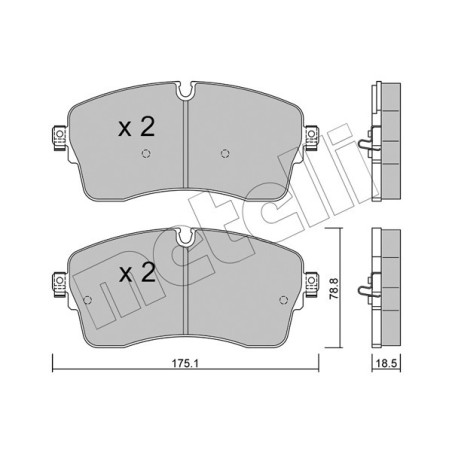 METELLI 22-1250-1 Brzdové destičky