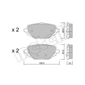 METELLI 22-1324-0 Pastiglie freno Posteriore per