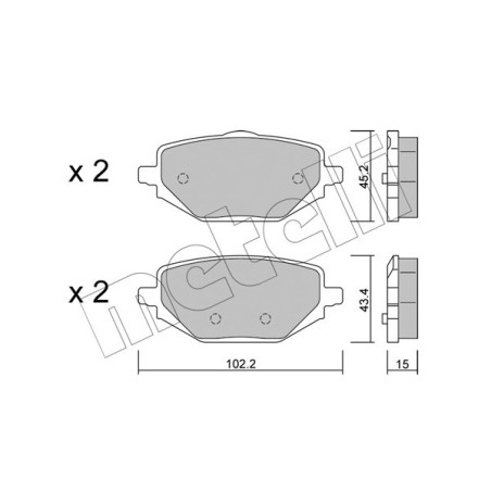 METELLI 22-1324-0 Klocki hamulcowe Tył dla