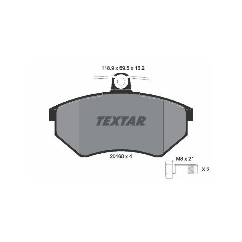 TEXTAR 2016801 Brzdové destičky přední pro Passat Corrado Scirocco Golf Toledo