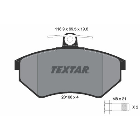 TEXTAR 2016804 Klocki hamulcowe przód dla Golf Passat Caddy Vento Cordoba Inca A4 Corrado