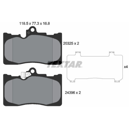 TEXTAR 2032501 Brzdové platničky predný pre Lexus GS IS RC