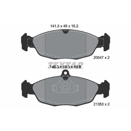 TEXTAR 2054701 Brzdové destičky přední pro Astra Corsa Vectra Cavalier Nova Lanos Combo XJ