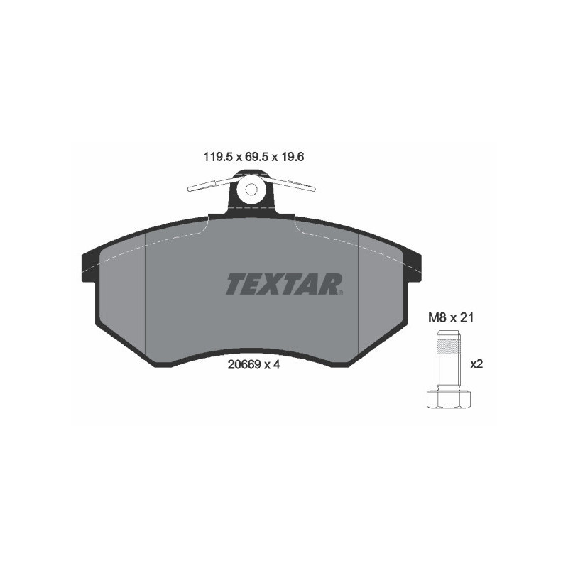 TEXTAR 2066921 Klocki hamulcowe przód dla 80 A4 90 Cabriolet 100 Coupe A3 Tiggo
