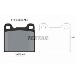 TEXTAR 2075506 Pastillas de freno trasero para Volvo 740 240 940 850 760 960 S70 140 V70