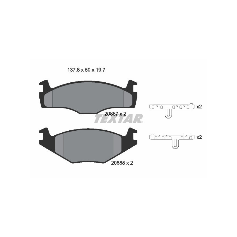 TEXTAR 2088710 Brake Pads Set Front for Golf Passat Scirocco Jetta Toledo Santana Vento Caddy Ibiza