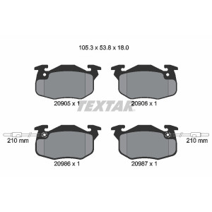 TEXTAR 2090506 Pastillas de freno delantero para 19 405 205 309 305 11 18 21 Clio Rapid