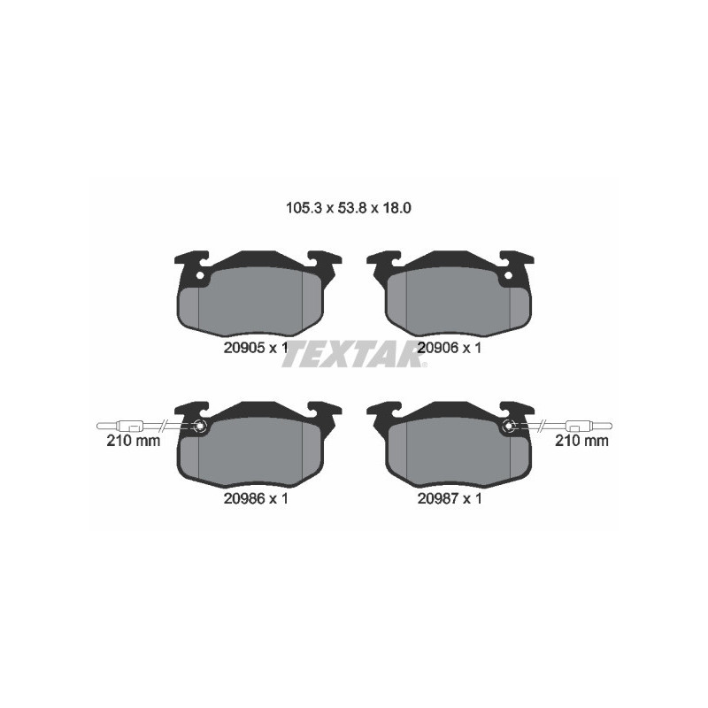 TEXTAR 2090506 Pastiglie freno anteriore per 19 405 205 309 305 11 18 21 Clio Rapid Super