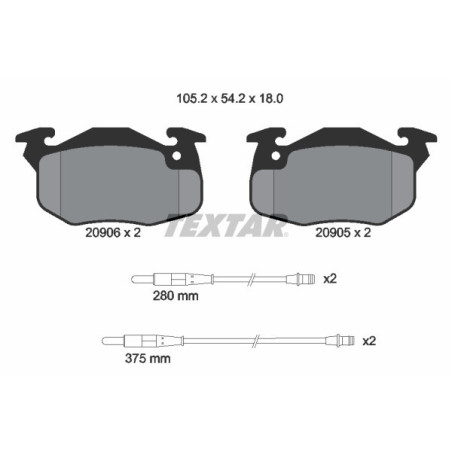TEXTAR 2090604 Bremsbeläge Vorne für ZX 306 Club 106 C15