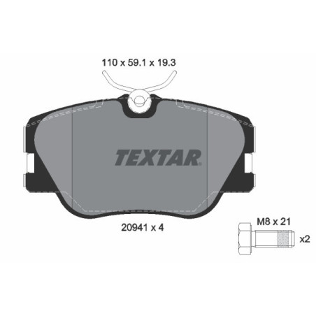 TEXTAR 2094102 Brzdové destičky přední pro Mercedes 124 E 190 S