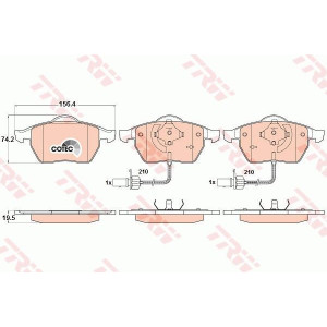 Pastiglie freno Anteriore per Audi Seat Skoda Volkswagen TRW GDB1307