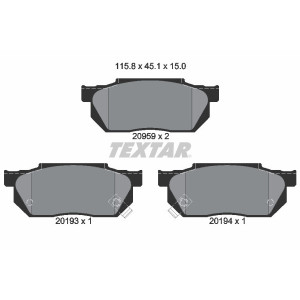 TEXTAR 2095902 Brake Pads Set Front for Civic CRX Prelude City