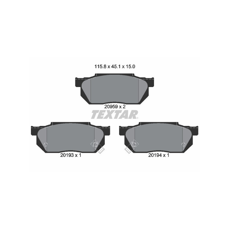 TEXTAR 2095902 Pastillas de freno delantero para Civic CRX Prelude City