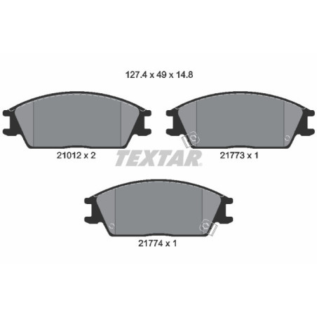 TEXTAR 2101202 Brzdové platničky predný pre Accent Getz Pony S Accord Excel Lantra Stellar