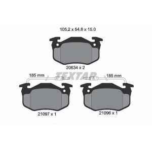 TEXTAR 2109601 Pastillas de freno delantero para Rapid Super Twingo Clio 305