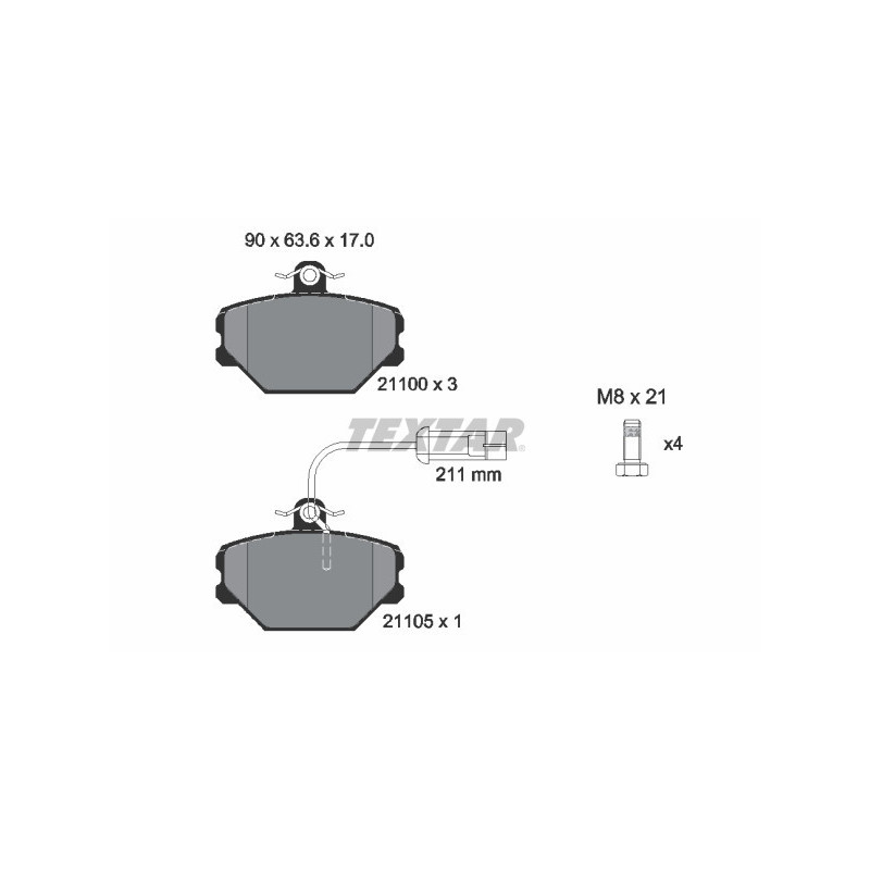 TEXTAR 2110005 Plaquettes de frein avant pour Tipo Yugo Tempra Dedra