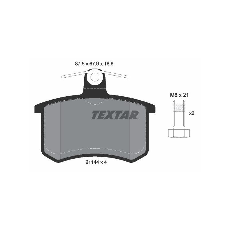 TEXTAR 2114401 Plaquettes de frein arrière pour 100 A4 80 A6 Thema Coupe 164 200 90 Croma