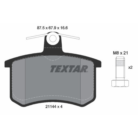 TEXTAR 2114401 Bremsbeläge Hinten für 100 A4 80 A6 Thema Coupe 164 200 90 Croma A8