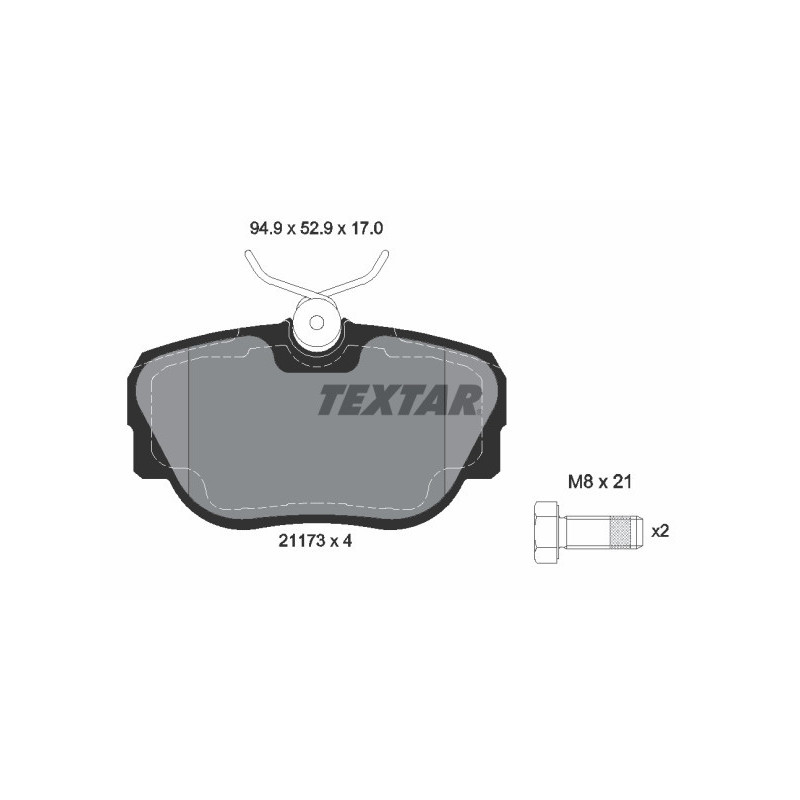 TEXTAR 2117302 Brzdové platničky predný pre BMW 3 Z1