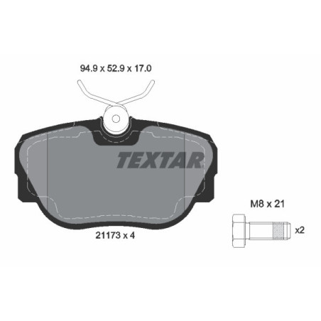TEXTAR 2117302 Pastillas de freno delantero para BMW 3 Z1