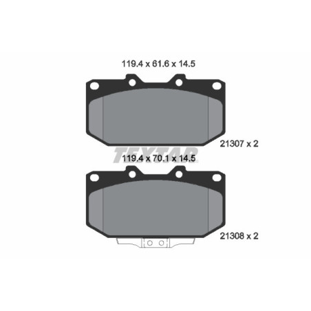 TEXTAR 2130701 Brake Pads Set Front for Impreza 300 Silvia Yaris