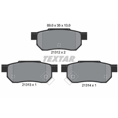 TEXTAR 2131201 Pastillas de freno trasero para Civic 400 200 Accord 45 25 Concerto MG