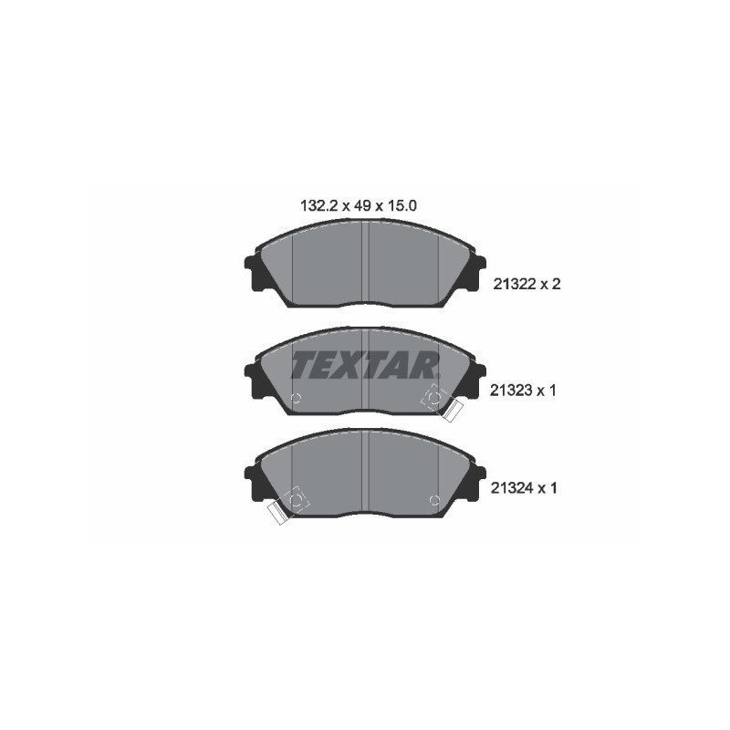 TEXTAR 2132201 Brzdové platničky predný pre Civic Concerto CRX Prelude