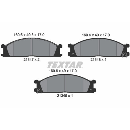 TEXTAR 2134702 Brzdové destičky přední pro Vanette Navara Urvan Maverick SVX Terrano NP300