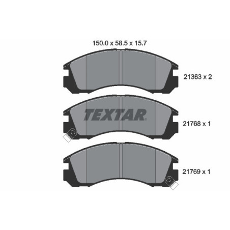 TEXTAR 2136301 Bremsbeläge Vorne für Outlander PAJERO Lancer Galant Chariot Delica Sigma