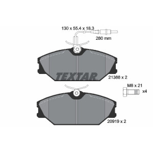 TEXTAR 2138802 Pastillas de freno delantero para Laguna Megane Safrane 25 Lublin Scenic
