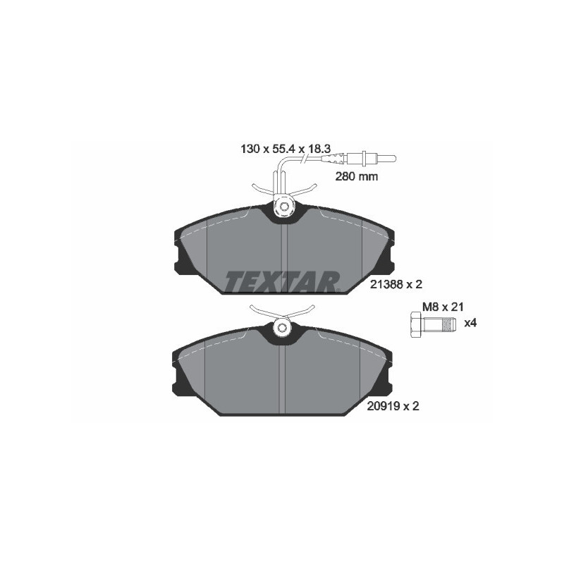TEXTAR 2138802 Klocki hamulcowe Przód dla