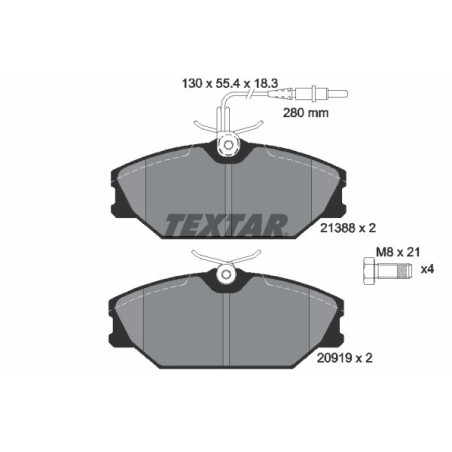 TEXTAR 2138802 Plaquettes de frein avant pour Laguna Megane Safrane 25 Lublin Scenic Sport