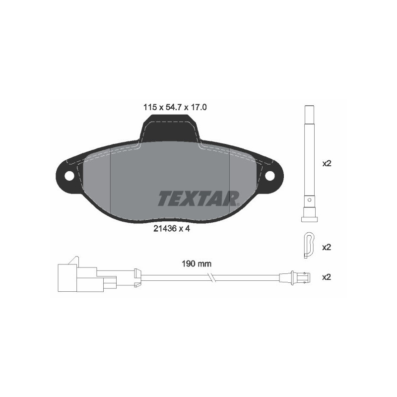 TEXTAR 2143609 Pastillas de freno delantero para 500 Ka