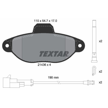 TEXTAR 2143609 Brake Pads Set Front for 500 Ka