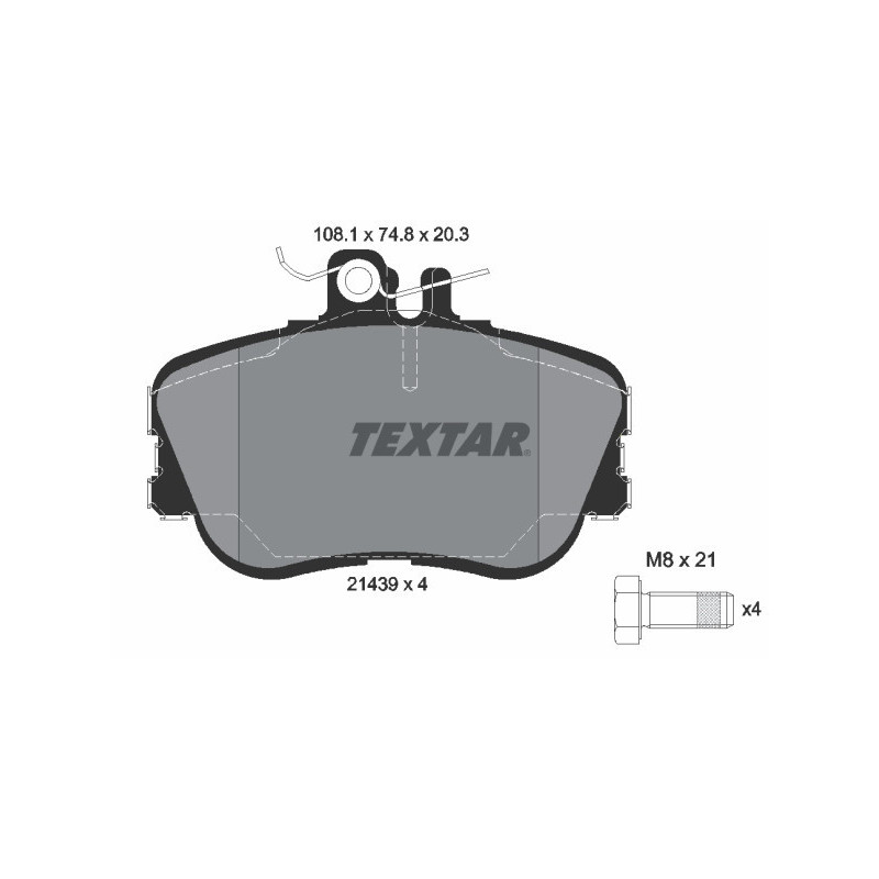 TEXTAR 2143905 Brzdové platničky predný pre Mercedes C