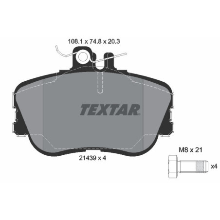 TEXTAR 2143905 Brzdové platničky predný pre Mercedes C