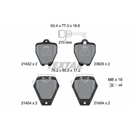 TEXTAR 2145201 Brzdové platničky predný pre Audi A8 A6 100