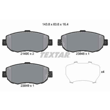 TEXTAR 2149001 Pastillas de freno delantero para GS IS SC Supra Altezza LS