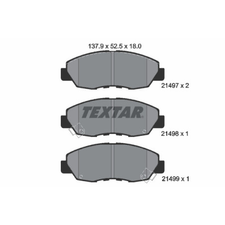 TEXTAR 2149701 Bremsbeläge Vorne für Accord Civic CR-V