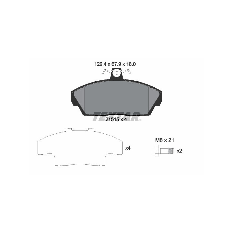 TEXTAR 2151504 Brake Pads Set Front for Land Rover Freelander