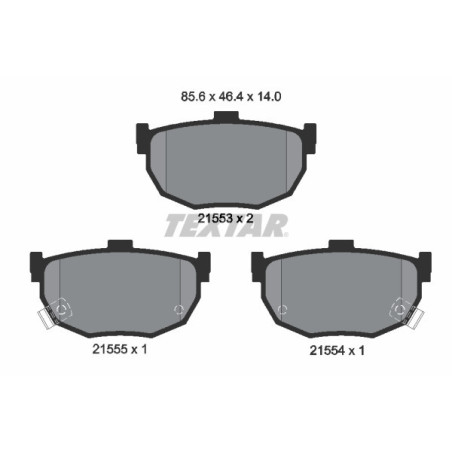 TEXTAR 2155301 Klocki hamulcowe tył dla Elantra Lantra Cerato Coupe Tiburon Bluebird