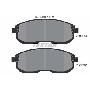 TEXTAR 2156201 Brzdové platničky predný pre Tiida Juke Teana Sentra G Pulsar Skyline