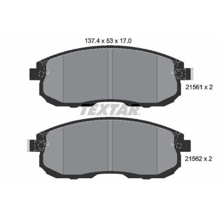 TEXTAR 2156201 Bremsbeläge Vorne für Tiida Juke Teana Sentra G Pulsar Skyline Altima