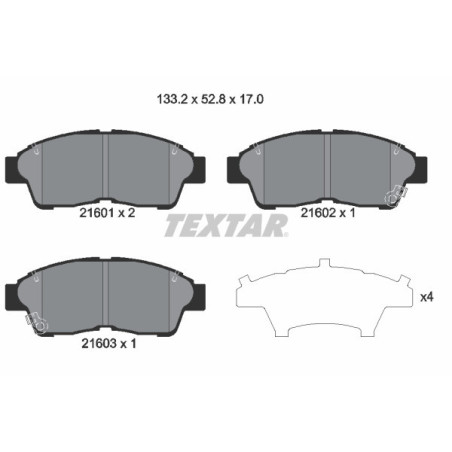 TEXTAR 2160101 Brzdové platničky predný pre Corolla Carina Camry Picnic Celica Corona
