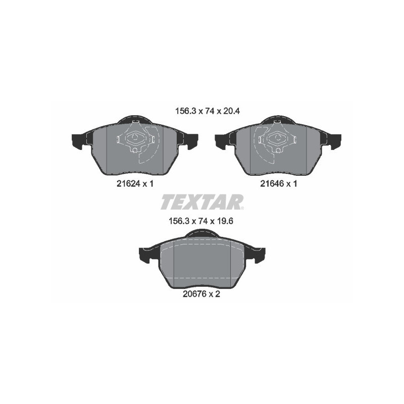 TEXTAR 2162402 Klocki hamulcowe przód dla A4 Passat