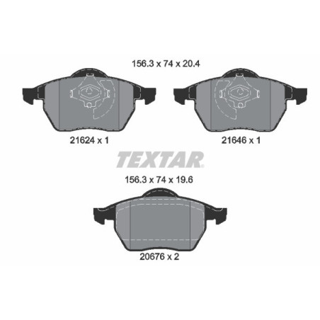 TEXTAR 2162402 Pastillas de freno delantero para A4 Passat
