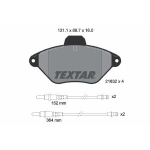TEXTAR 2163201 Brzdové platničky predný pre Citroen Xantia